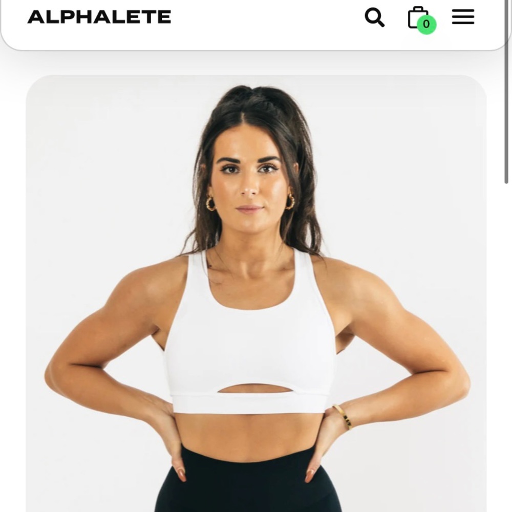 White Alphalete Trinity Sports Bra